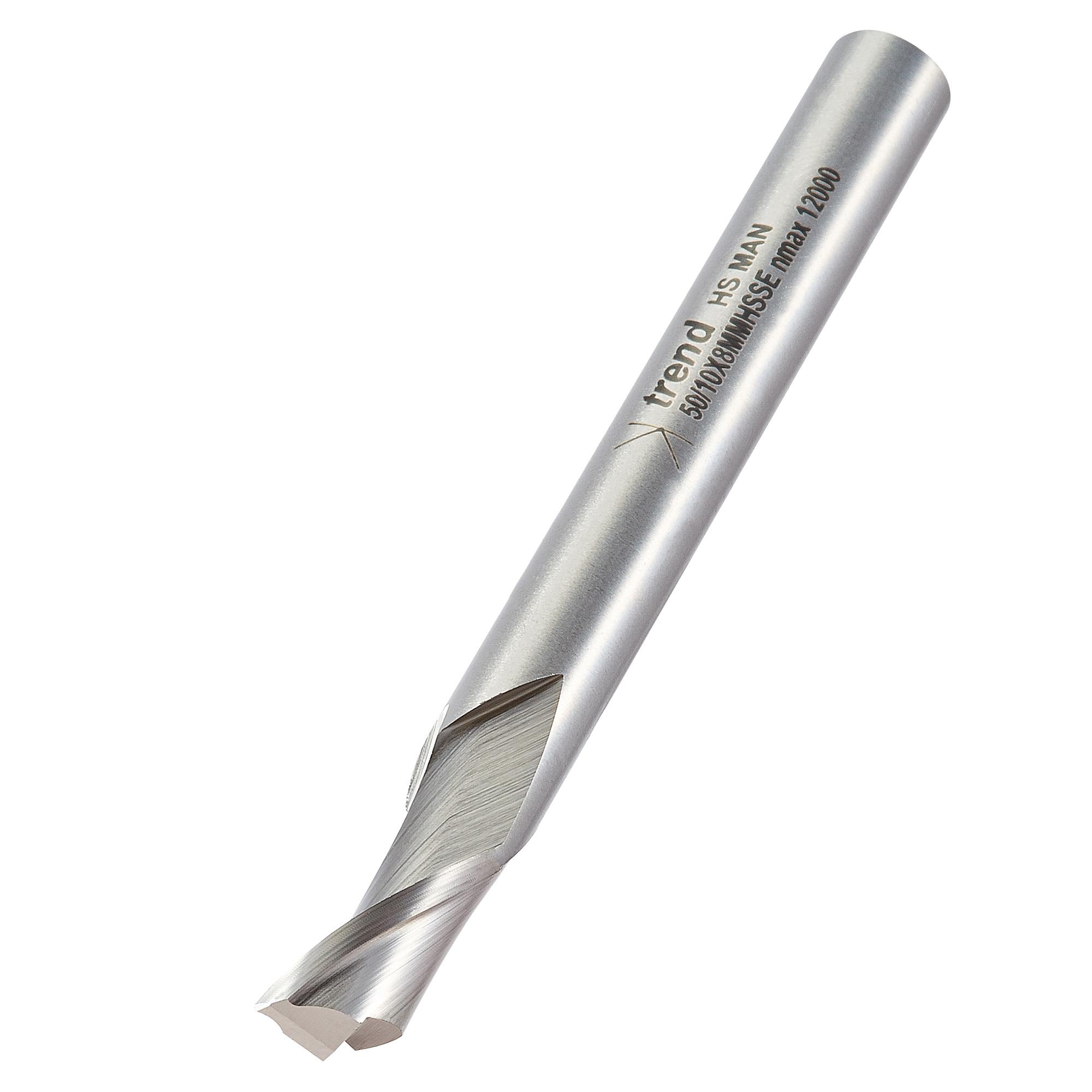 Trend 50/10X8MMHSSE Helical plunge cutter 10mm diameter - Image 1