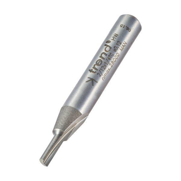 Trend 2/12X1/4TC Single flute cutter 2.7mm diameter