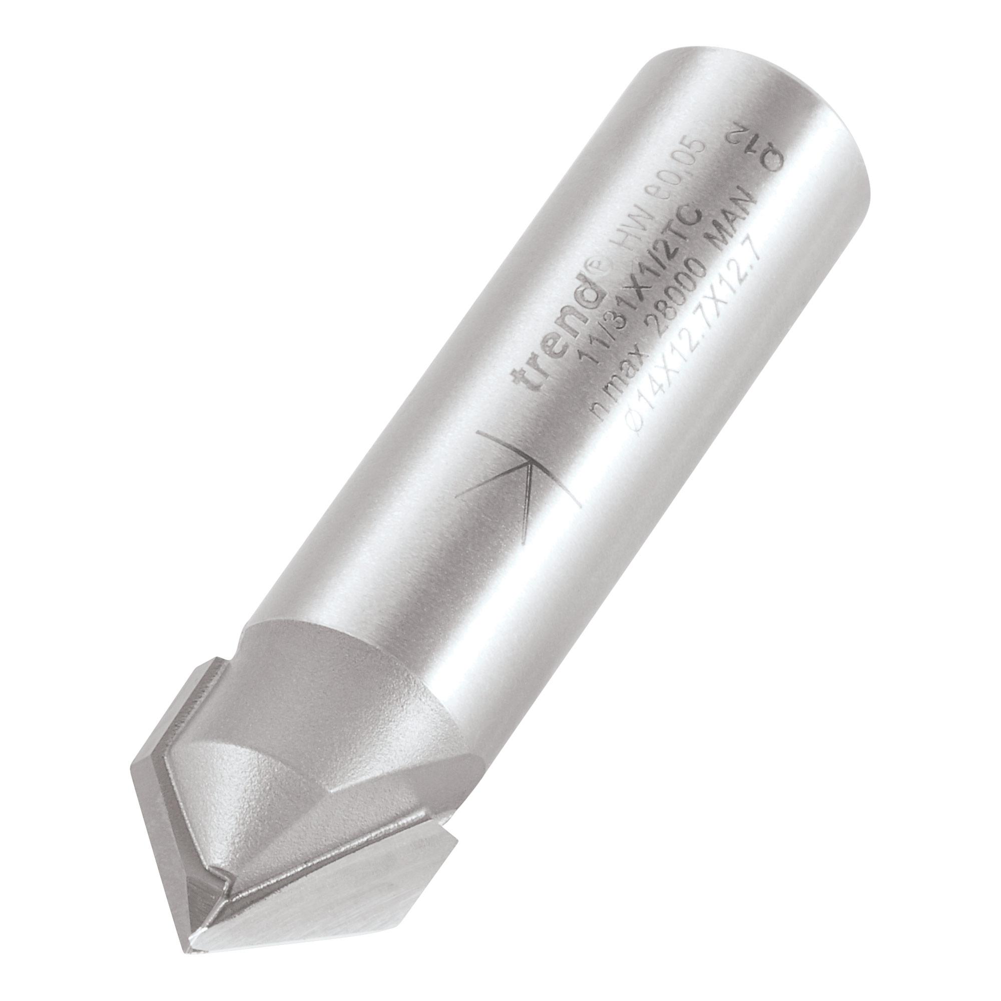 5027654047569_11_31x1_2tc_3d1 Trend 11/31X1/2TC Chamfer V groove cutter 45 degrees - Image 1