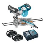 Makita DLS714 Twin 18v LXT 190mm Brushless Slide Mitre Saw with 2x5.0ah Batteries & Charger