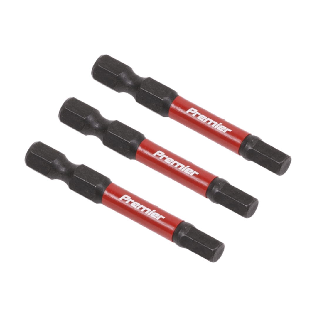 Sealey AK8237 3pc 50mm Hex 4mm Impact Power Tool Bit Set - Image 1