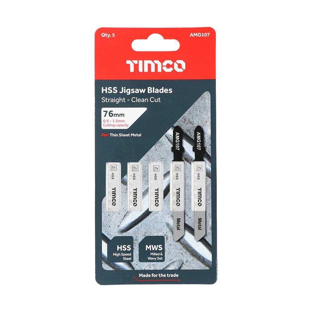 TIMCO Jigsaw Blades Metal Cutting HSS Blades - T118G - Image 2