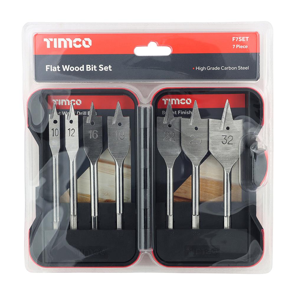 F7SET_w2 TIMCO Flat Wood Bit Set - 7pc - Image 1