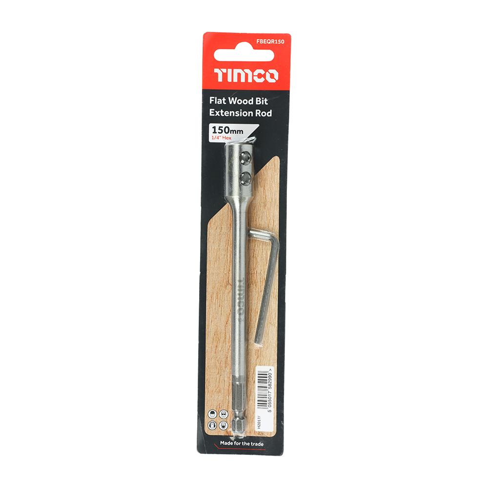 TIMCO Flat Wood Bits 1/4" Extension Rod - 150mm - Image 2