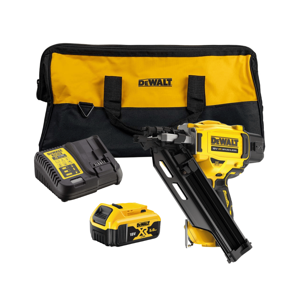 DCN930P1 DeWalt DCN930P1 18v Brushless First Fix Framing Nailer Kit Inc 1x5.0ah Batteries - Image 1