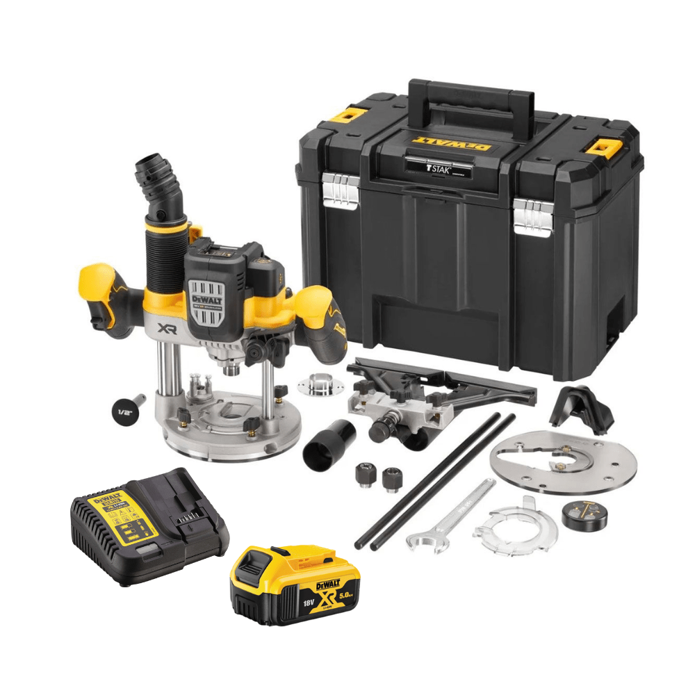 Dewalt DCW620P1 18v Brushless 1/2” Router Kit Inc 1x5.0ah Battery - Image 1