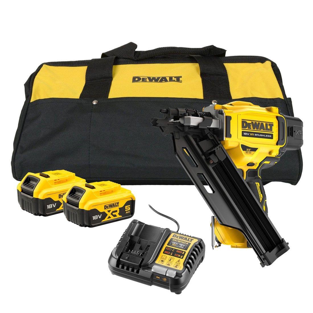 DeWalt DCN930P2 18v Brushless First Fix Framing Nailer Kit Inc 2x5.0ah Batteries - Image 1