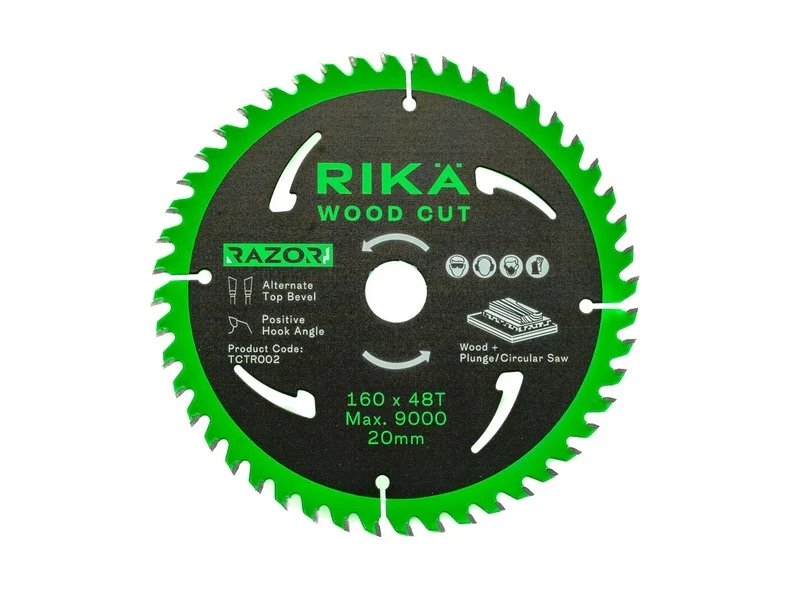1B209A19-A9DA-4EF2-BBC9-7EBA42D2C8BC Rikä Razor Pro TCT Plunge Saw Blade 160mm x 48T x 20mm - Image 1