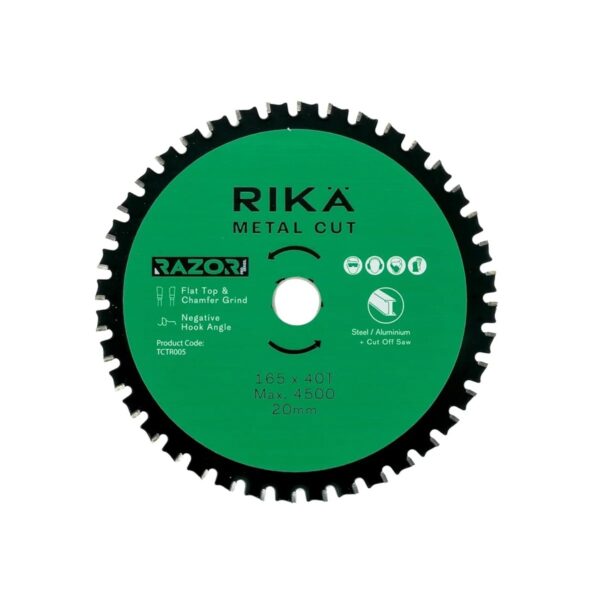 RIKÄ Razor Pro TCT Mild Steel/Ali Saw Blade 165mm x 40T x 20mm