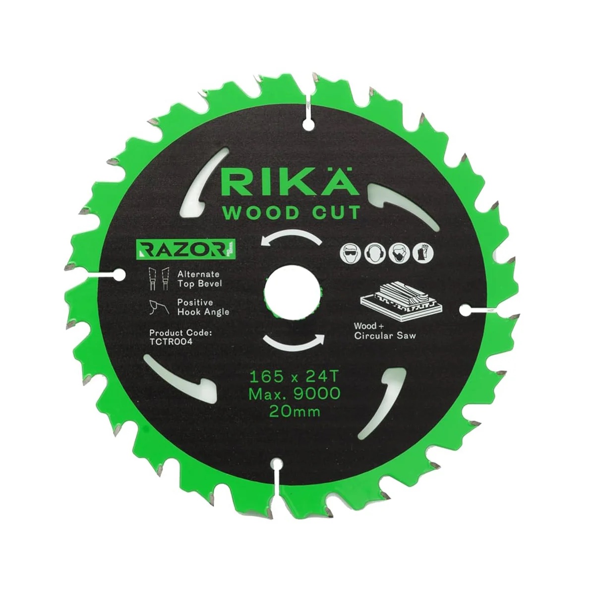 Rika Razor Pro TCT Circular Saw Blade 165mm x 24T x 20mm - Image 1