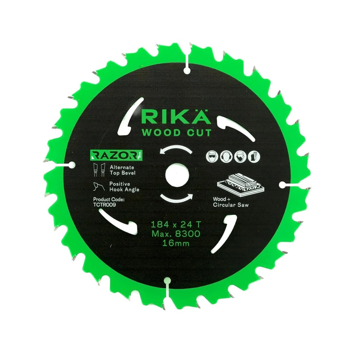 RIKÄ Razor Pro TCT Circular Saw Blade 184mm x 24T x 16mm - Image 1