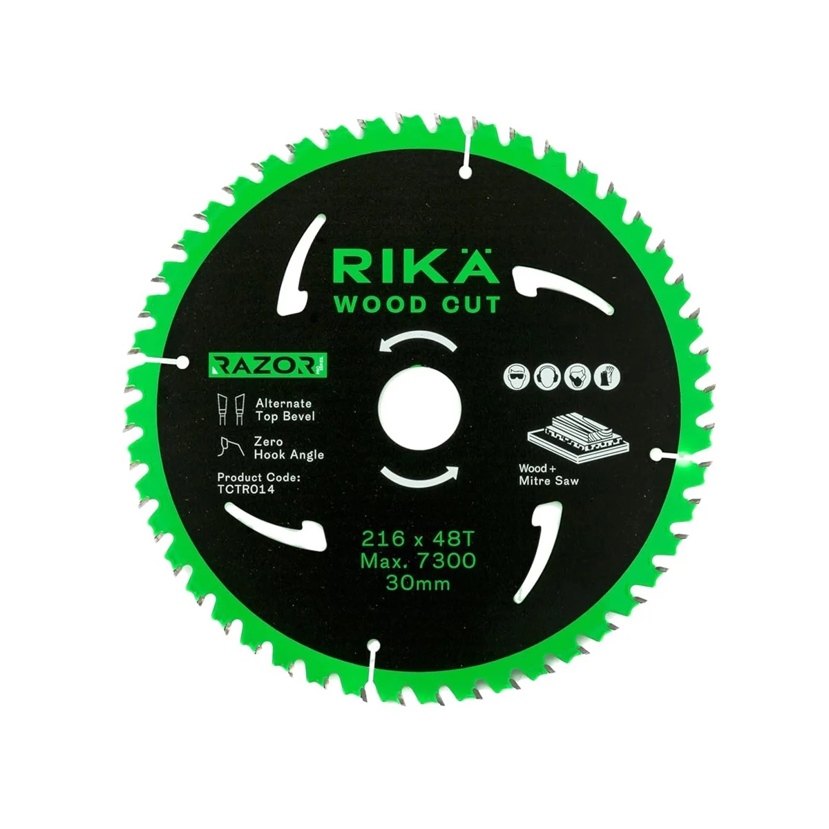 RIKÄ Razor Pro TCT Mitre Saw Blade 216mm x 48T x 30mm - Image 1