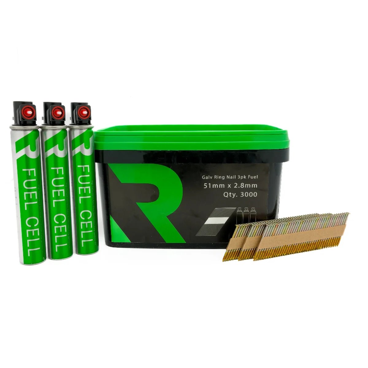 RIKÄ 1st Fix Collated Framing Nails Galvanised Pack - Includes Gas - Image 1
