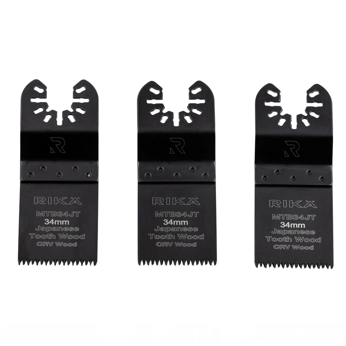 RIKÄ 34mm Japanese Tooth Wood Multi Tool Saw Blade 3 Pack - Image 1