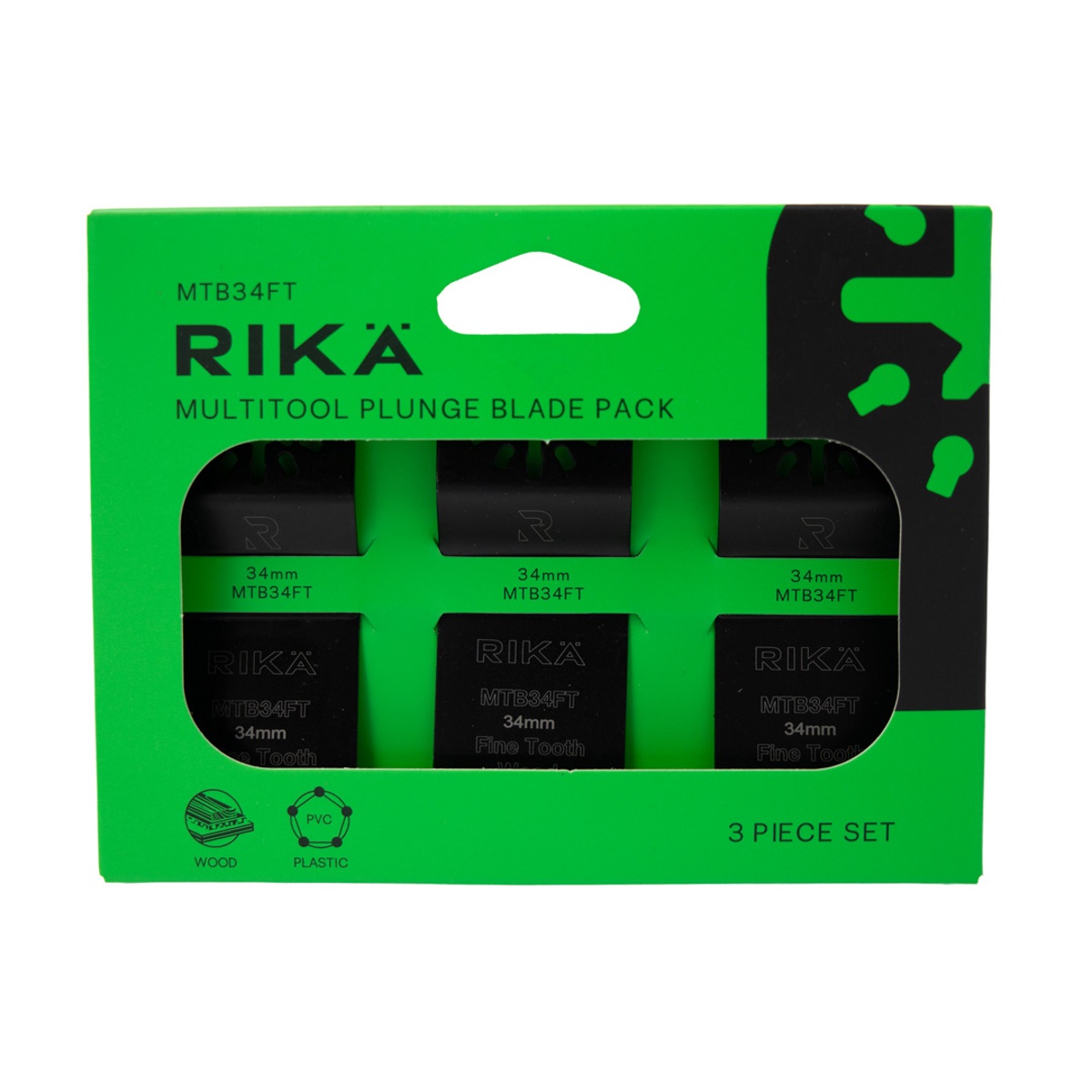 RIKÄ 34mm Fine Tooth Multi Tool Saw Blade 3 Pack - Image 2