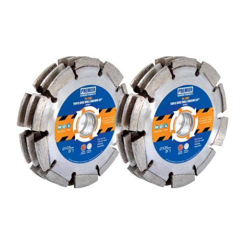 Premier Diamond Triple Wall Chasing Blade 125mm x 28.5mm x 22.2mm for MFE 40 Twin Pack