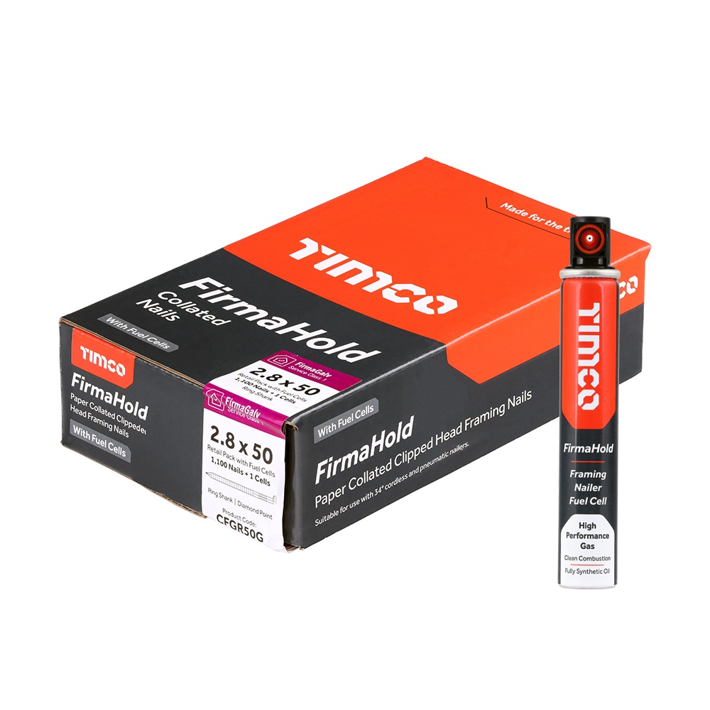 img_1923 Timco Firmahold Collated Framing Nails Galvanised Pack 1100 - 1 x Gas - Image 1