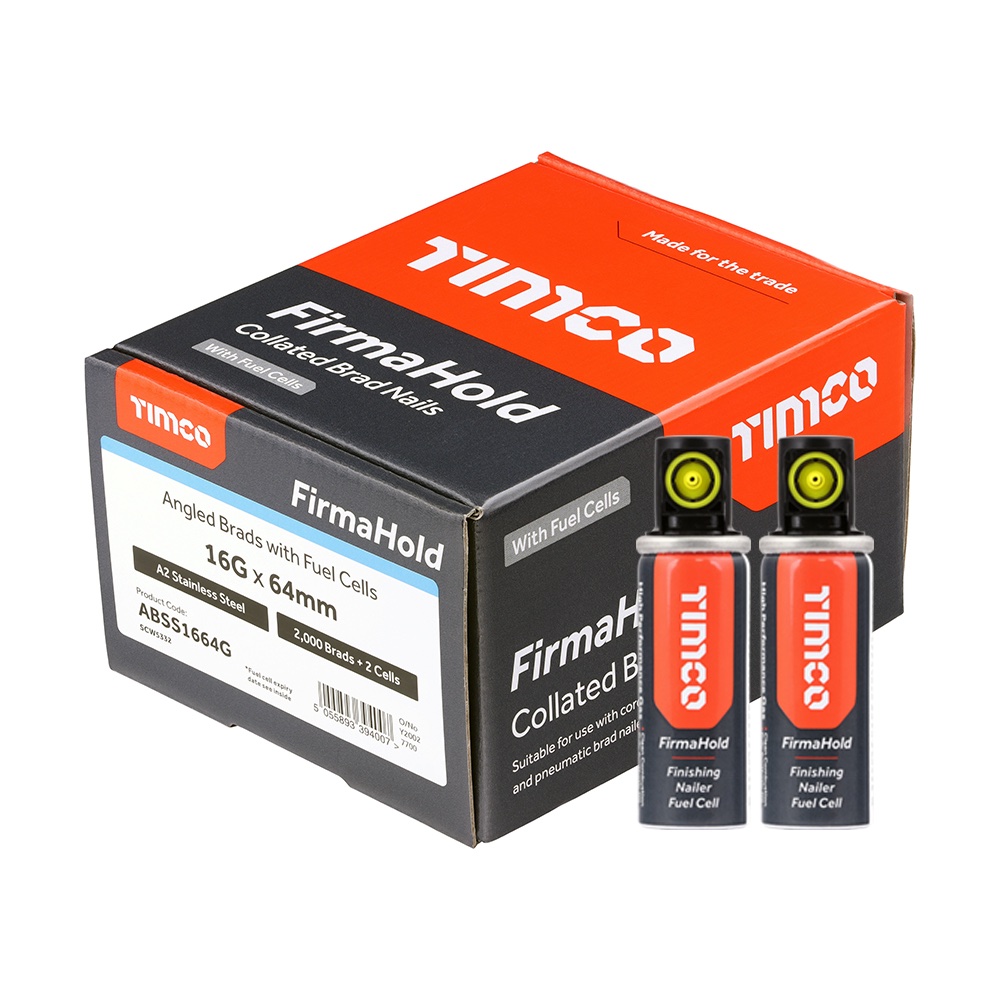 img_1994 Timco Firmahold 16G Angled Brad Nails Stainless Steel Box 2000 - 2 x Gas - Image 1