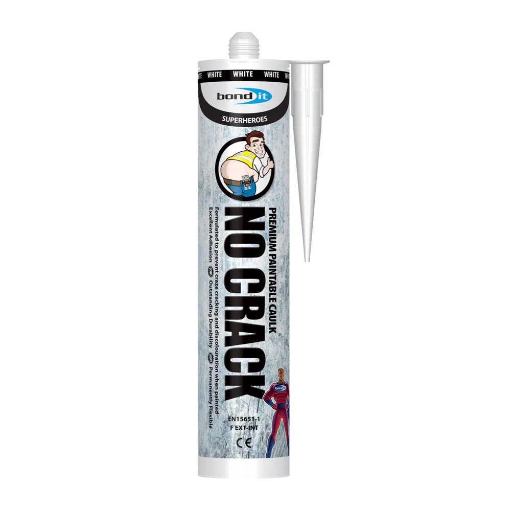 img_1850-2 Bond It No Crack Premium Decorators Caulk White 310ml - Image 1