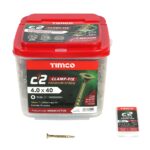 Timco C2 Clamp-Fix Premium Countersunk TX Screws in Tub