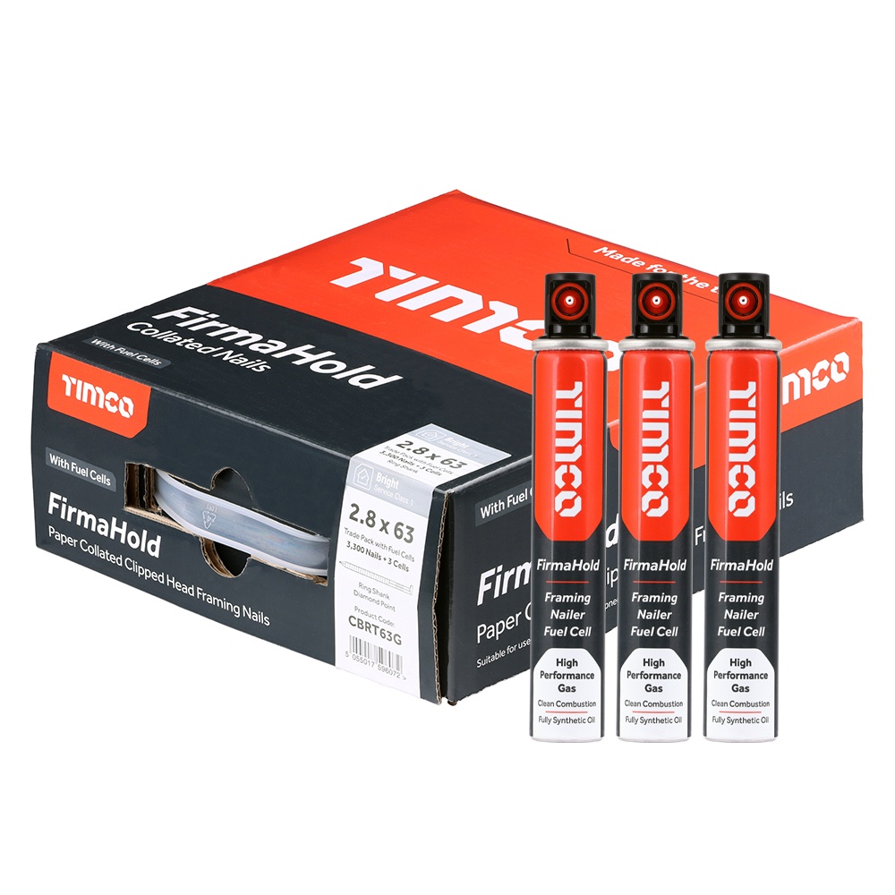 Timco Firmahold Collated Framing Nails Bright Pack 3300 - 3 x Gas - Image 2