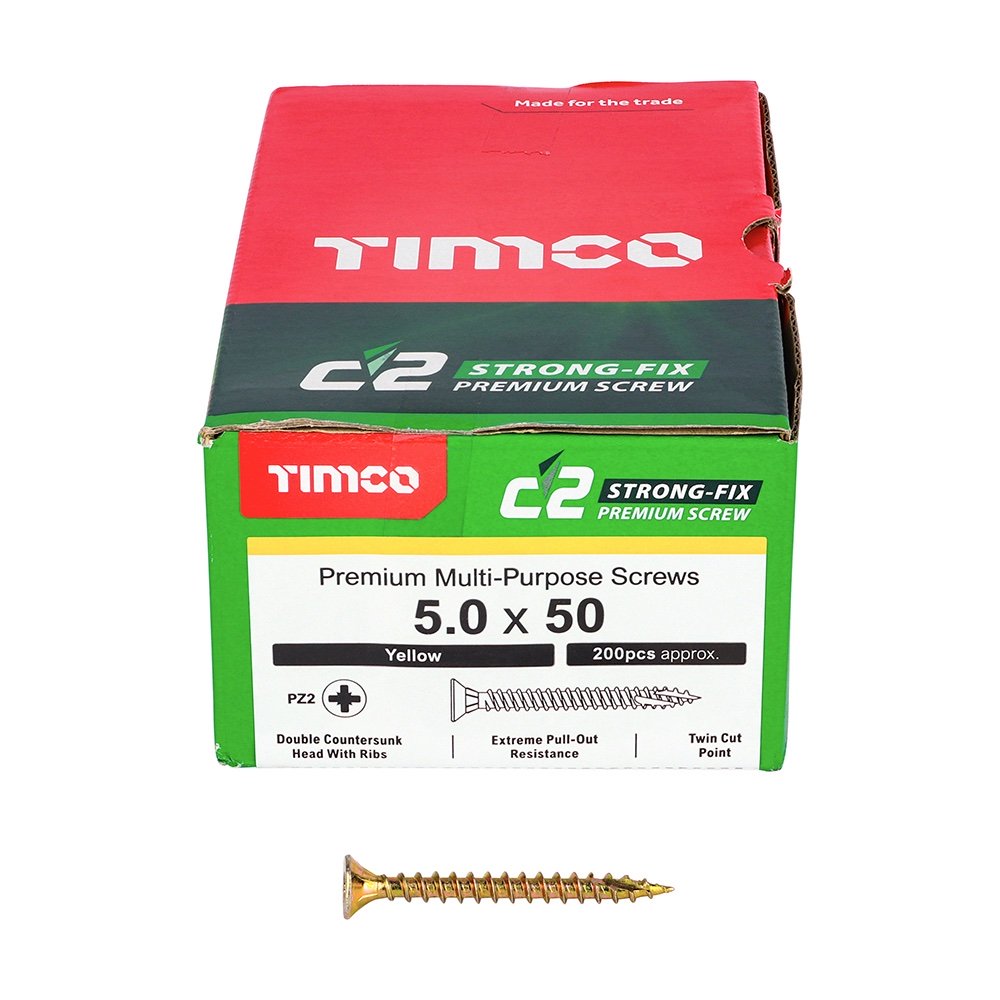 Timco C2 Strong-Fix Premium Countersunk Screws Box 200 - Image 1