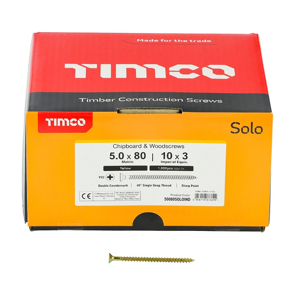 Timco Solo PZ Countersunk Woodscrews Industry Pack - Image 2