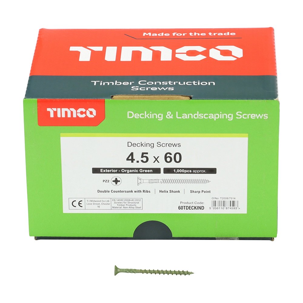 Timco Decking Screws 4.5 x 60mm Industry Pack 1000 - Image 2