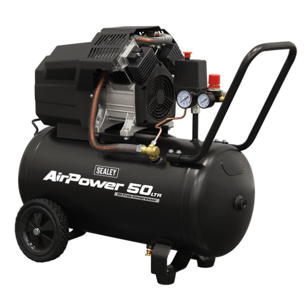 Sealey 50L Oil Free V-Twin Direct Drive Air Compressor 3hp
