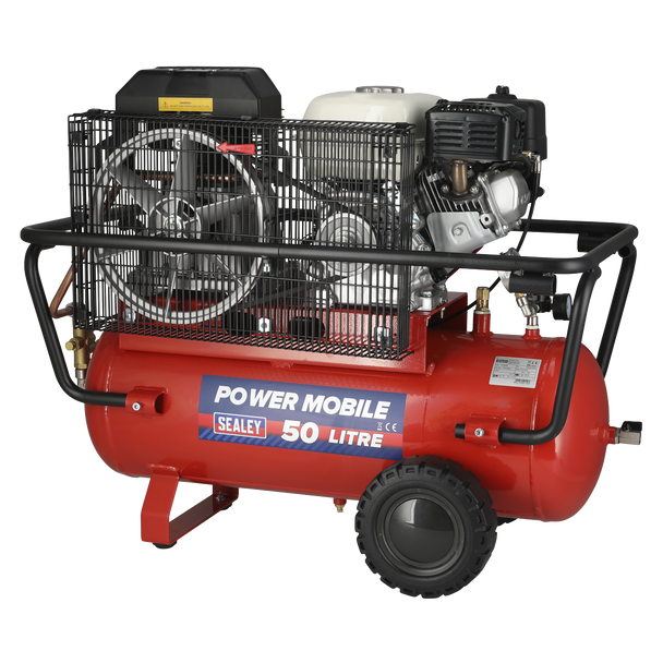SA5055_DFC1412658__95022 Sealey 50L Belt Drive Air Compressor with Petrol Engine 5.5hp - Image 1