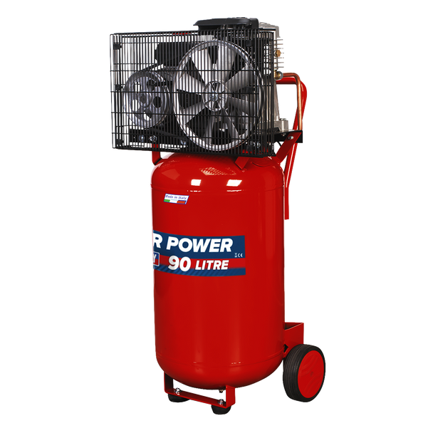 SAC1903B_DFC1197051__74007 Sealey 90L Belt Drive Vertical Compressor 3hp - Image 1