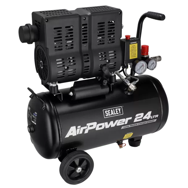 SAC2400S_DFC1893486__78835 Sealey 24L Low Noise Oil Free Direct Drive Air Compressor 1hp - Image 1
