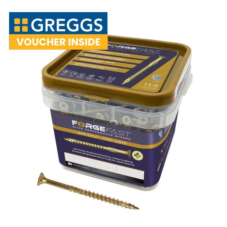 ForgeFast 5.0 x 60mm Elite Performance Wood Screw Pozi ZY Tub 500 - Image 1