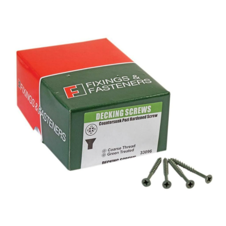 ForgeFix 4.5 x 60mm Countersunk Decking Screws Green Box 200 - Image 1