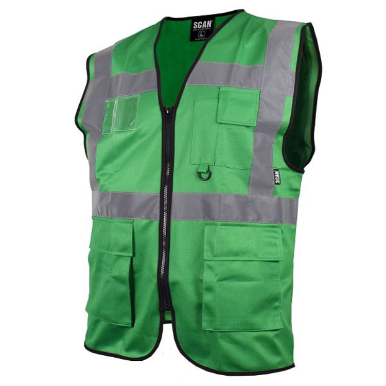 SCAHVUWG Scan Hi-Vis Utility Green Waistcoat - L - Image 1