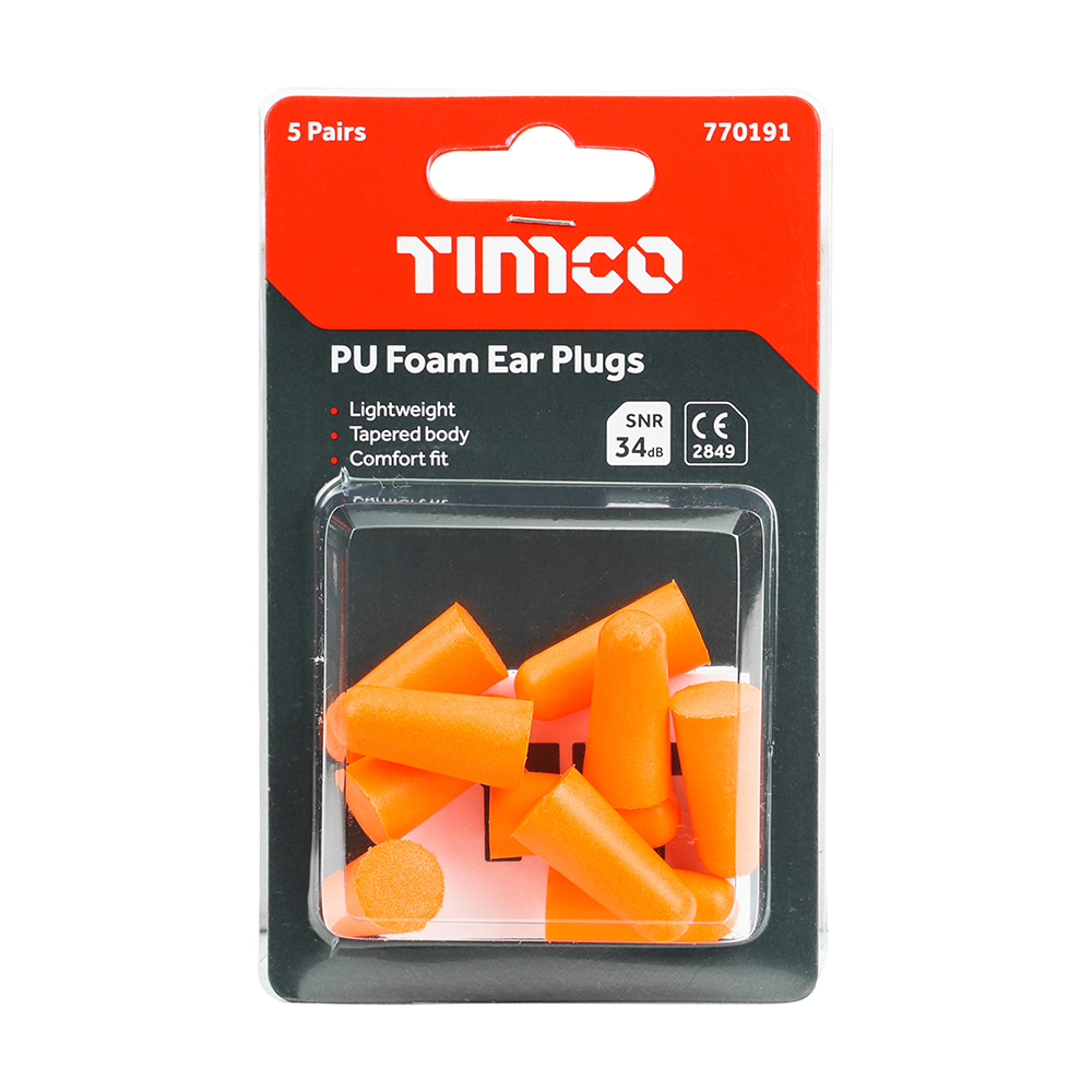 ppe5C770191_2.jpg TIMCO Disposable PU Ear Plugs 5 Pairs - One Size - Image 1