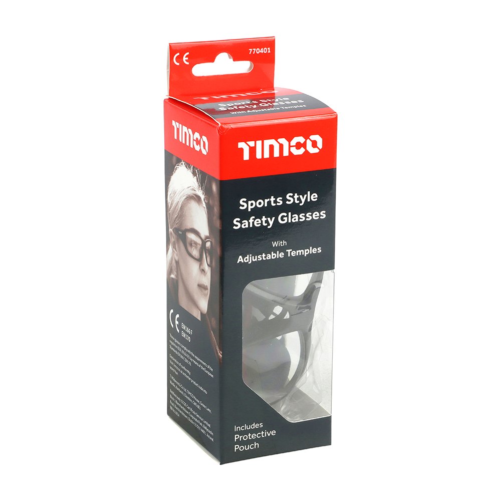 ppe5C770401_5.jpg TIMCO Sport Style Adjustable Safety Glasses Clear - One Size - Image 1
