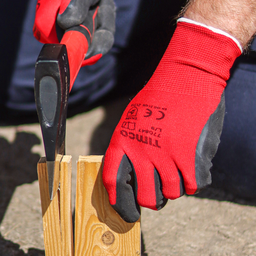 TIMCO Toughlight Grip Sandy Latex Coated Polyester Gloves - Medium - Image 1